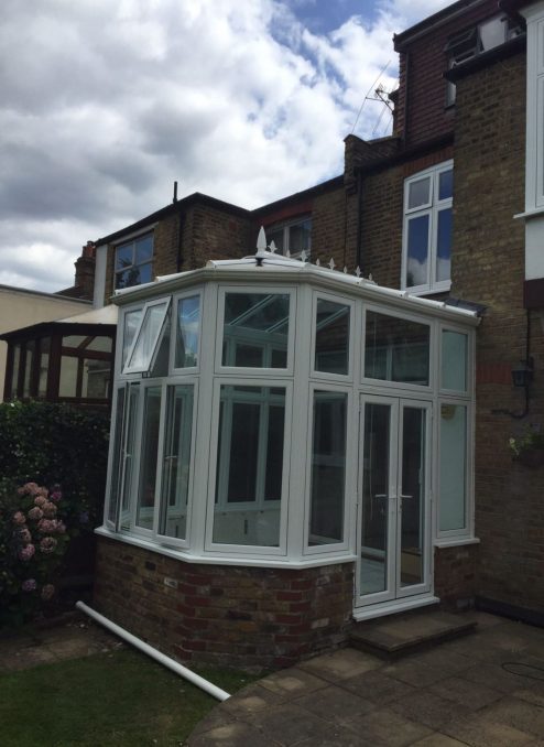 Latest News Blogs Flush sash Conservatory fitted with blue active roof glass in Southgate felt roof re done 3